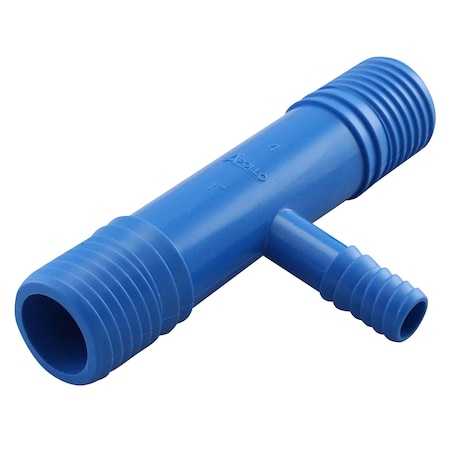 APOLLO BY TMG 1 in. x 1 in. Blue Twister Polypropylene x 3/8 in. Funny Pipe Reducing Insert Tee Fitting ABTT1138